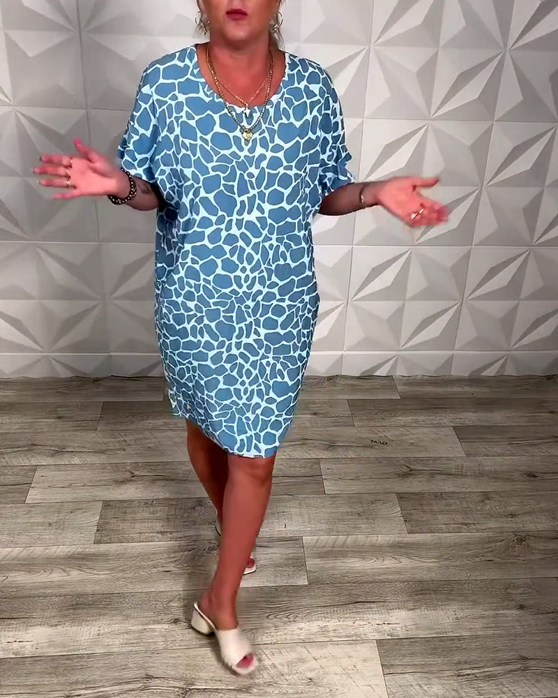 Robe Valentine Imprimée Col Rond