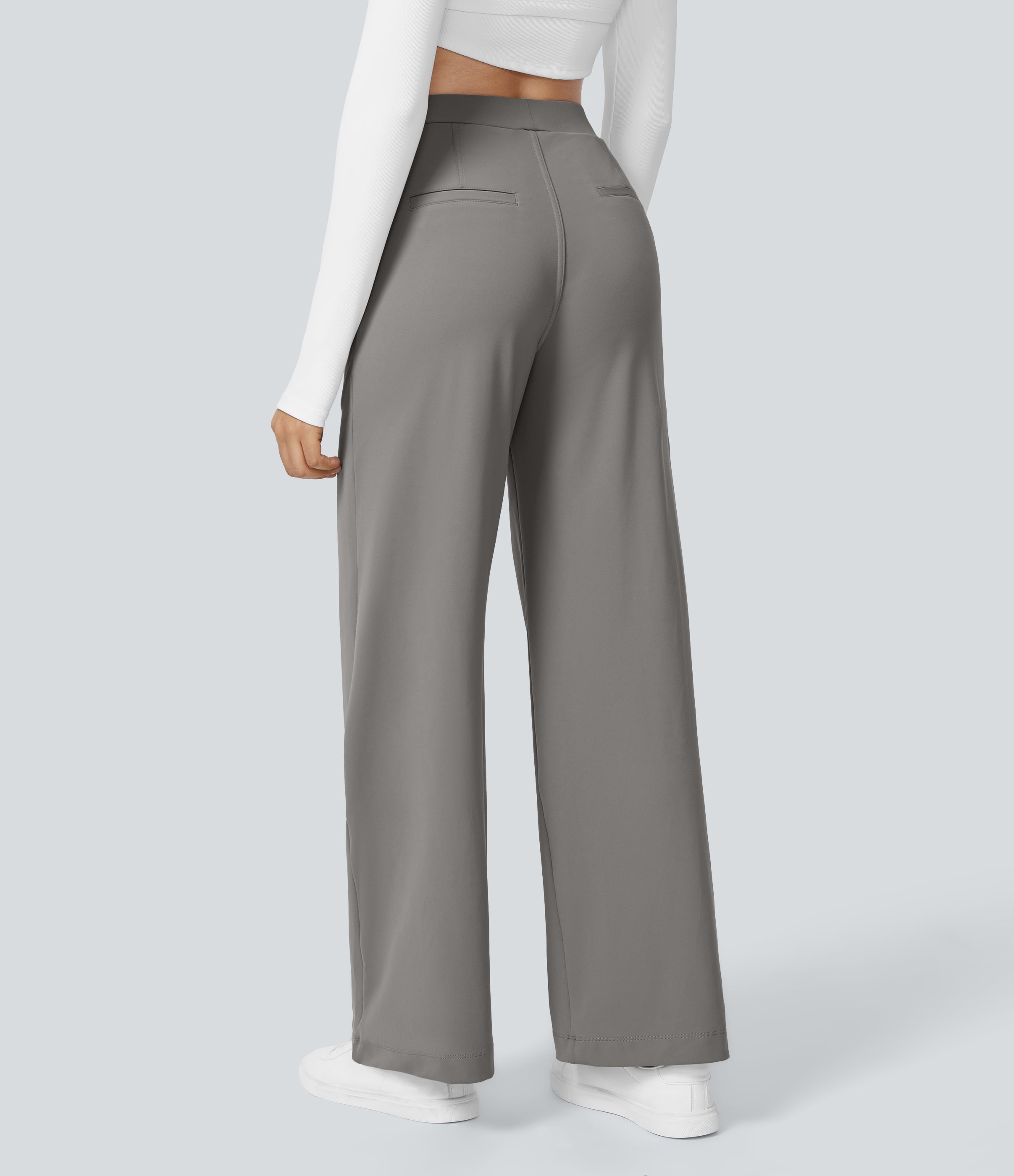 Pantalon Droit — Gris — Vue de dos
