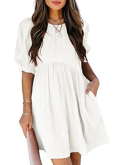 Robe Valentine Manches Bouffantes