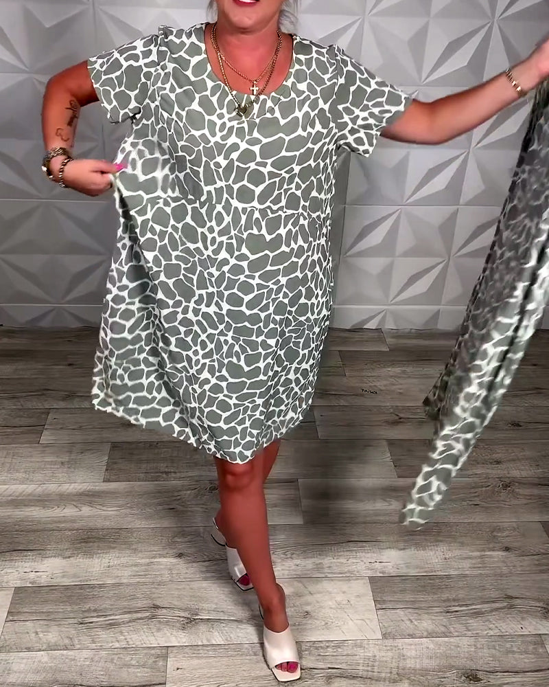 Robe Valentine Imprimée Col Rond