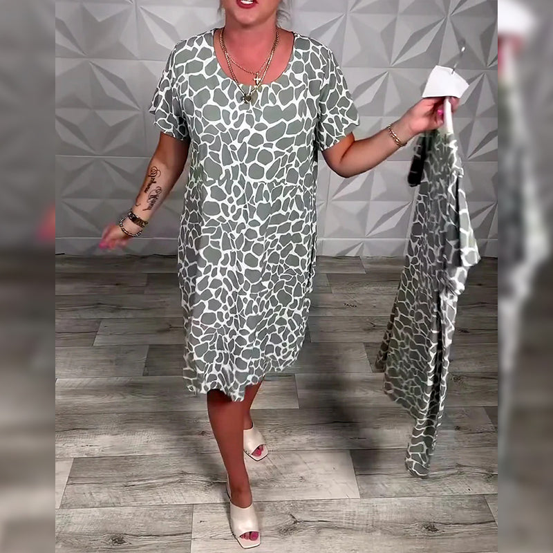 Robe Valentine Imprimée Col Rond