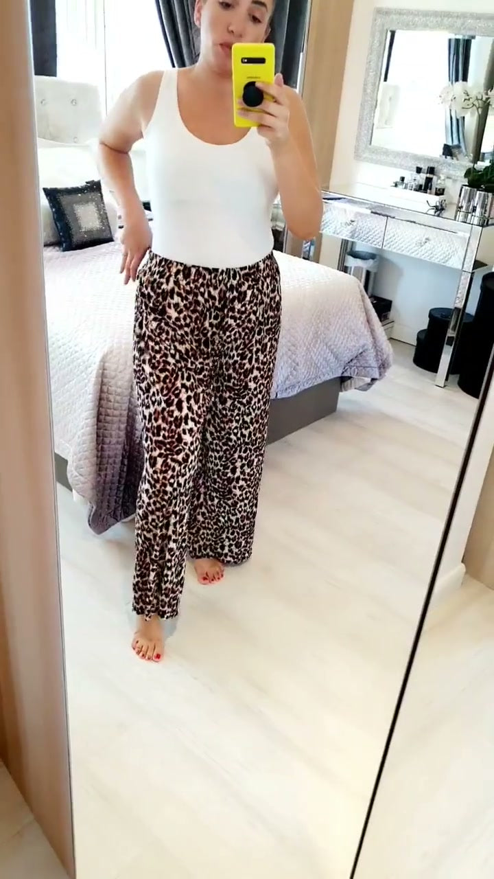Pantalón Large Palazzo Estampado Léopard