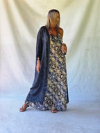 Dress Long Silk Printed - Beige Sauvage